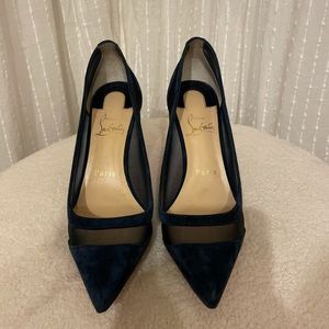 Navy suede Christian louboutin heels